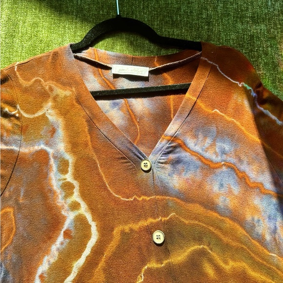 Katya Moon Dyes Earthy Geode Tie Dye Button Down Dress - NWOT - Picture 4 of 7